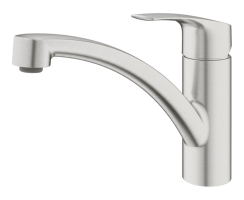 GROHE Eurosmart 33281DC3 Einhand-Spültischbatterie, niedriger Auslauf, 1/2" Edelstahl - Supersteel