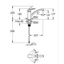 GROHE Eurosmart 30506000 Einhand-Spültischbatterie, niedriger Auslauf, 1/2" Chrom