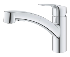 GROHE Eurosmart 30305001 Einhand-Spültischbatterie, herausziehbare Dual-Brause, Laminarstrahl, niedriger Auslauf, 1/2", Chrom