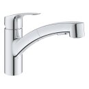 GROHE Eurosmart 30305001 Einhand-Spültischbatterie, herausziehbare Dual-Brause, Laminarstrahl, niedriger Auslauf, 1/2", Chrom