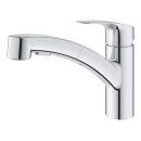 GROHE Eurosmart 30305001 Einhand-Spültischbatterie, herausziehbare Dual-Brause, Laminarstrahl, niedriger Auslauf, 1/2", Chrom
