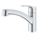 GROHE Eurosmart 30305001 Einhand-Spültischbatterie, herausziehbare Dual-Brause, Laminarstrahl, niedriger Auslauf, 1/2", Chrom