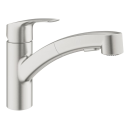 GROHE Eurosmart 30305DC1 Einhand-Spültischbatterie, herausziehbare Dual-Brause, Laminarstrahl, niedriger Auslauf, 1/2", Edelstahl - Supersteel
