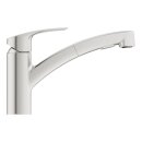 GROHE Eurosmart 30305DC1 Einhand-Spültischbatterie, herausziehbare Dual-Brause, Laminarstrahl, niedriger Auslauf, 1/2", Edelstahl - Supersteel