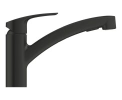 GROHE Eurosmart 303052431 Einhand-Spültischbatterie, herausziehbare Dual-Brause, Laminarstrahl, niedriger Auslauf, 1/2", Schwarz - Matt Black