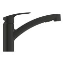 GROHE Eurosmart 303052431 Einhand-Spültischbatterie, herausziehbare Dual-Brause, Laminarstrahl, niedriger Auslauf, 1/2", Schwarz - Matt Black