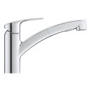 GROHE Eurosmart 1012310000 Niederdruck, Einhand-Spültischbatterie, herausziehbarer Dual-Brause, Laminarstrahl, niedriger Auslauf, 1/2", Chrom