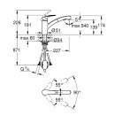 GROHE Eurosmart 1012320000 Vor-Fenster-Montage, Einhand-Spültischbatterie, herausziehbarer Dual-Brause, Laminarstrahl, niedriger Auslauf, 1/2", Chrom