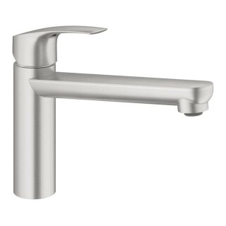 GROHE Eurosmart 30463DC0 Einhand-Spültischbatterie, mittelhoher Auslauf, 1/2" Edelstahl - Supersteel