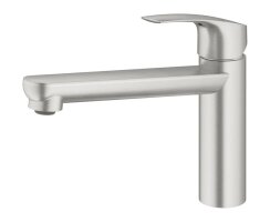 GROHE Eurosmart 30463DC0 Einhand-Spültischbatterie, mittelhoher Auslauf, 1/2" Edelstahl - Supersteel