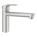 GROHE Eurosmart 30463DC0 Einhand-Spültischbatterie, mittelhoher Auslauf, 1/2" Edelstahl - Supersteel