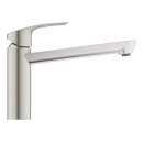 GROHE Eurosmart 30463DC0 Einhand-Spültischbatterie, mittelhoher Auslauf, 1/2" Edelstahl - Supersteel