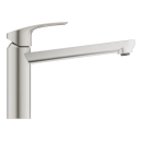 GROHE Eurosmart 30463DC0 Einhand-Spültischbatterie, mittelhoher Auslauf, 1/2" Edelstahl - Supersteel