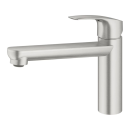 GROHE Eurosmart 30463DC0 Einhand-Spültischbatterie, mittelhoher Auslauf, 1/2" Edelstahl - Supersteel
