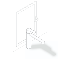 GROHE Eurosmart 30617000 Vor-Fenster-Montage, Einhand-Spültischbatterie, mittelhoher Auslauf, 1/2", Chrom