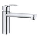 GROHE Eurosmart 30617000 Vor-Fenster-Montage, Einhand-Spültischbatterie, mittelhoher Auslauf, 1/2", Chrom