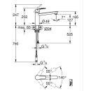 GROHE Eurosmart 1012330000 Niederdruck, Einhand-Spültischbatterie, mittelhoher Auslauf, 1/2", Chrom