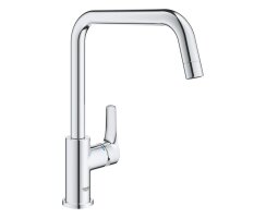 GROHE Eurosmart 30618000 Vor-Fenster-Montage, Einhand-Spültischbatterie, hoher U-förmiger Auslauf, 1/2", Chrom