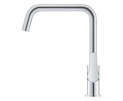 GROHE Eurosmart 30618000 Vor-Fenster-Montage, Einhand-Spültischbatterie, hoher U-förmiger Auslauf, 1/2", Chrom
