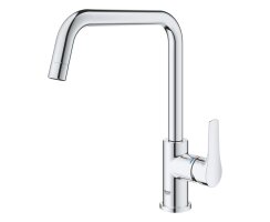 GROHE Eurosmart 30618000 Vor-Fenster-Montage, Einhand-Spültischbatterie, hoher U-förmiger Auslauf, 1/2", Chrom