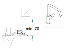 GROHE Eurosmart 30618000 Vor-Fenster-Montage, Einhand-Spültischbatterie, hoher U-förmiger Auslauf, 1/2", Chrom
