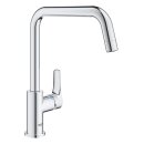 GROHE Eurosmart 30618000 Vor-Fenster-Montage, Einhand-Spültischbatterie, hoher U-förmiger Auslauf, 1/2", Chrom
