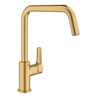GROHE Eurosmart 30567GN0 Einhand-Spültischbatterie, hoher Auslauf, 1/2" Gold - Cool Sunrise gebürstet