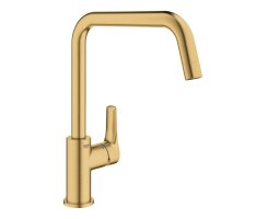 GROHE Eurosmart 30567GN0 Einhand-Spültischbatterie, hoher Auslauf, 1/2" Gold - Cool Sunrise gebürstet