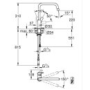 GROHE Eurosmart 1012340000 Niederdruck, Einhand-Spültischbatterie, hoher U-förmiger Auslauf, 1/2", Chrom