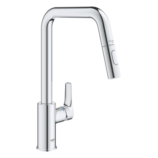 GROHE Eurosmart 30619000 Einhand-Spültischbatterie, herausziehbare Dual-Spülbrause, hoher Auslauf, 1/2", Chrom