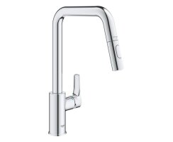 GROHE Eurosmart 30619000 Einhand-Spültischbatterie, herausziehbare Dual-Spülbrause, hoher Auslauf, 1/2", Chrom