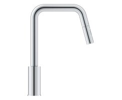 GROHE Eurosmart 30619000 Einhand-Spültischbatterie, herausziehbare Dual-Spülbrause, hoher Auslauf, 1/2", Chrom