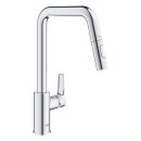 GROHE Eurosmart 30619000 Einhand-Spültischbatterie, herausziehbare Dual-Spülbrause, hoher Auslauf, 1/2", Chrom