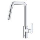 GROHE Eurosmart 30619000 Einhand-Spültischbatterie, herausziehbare Dual-Spülbrause, hoher Auslauf, 1/2", Chrom