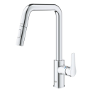 GROHE Eurosmart 30619000 Einhand-Spültischbatterie, herausziehbare Dual-Spülbrause, hoher Auslauf, 1/2", Chrom