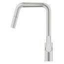GROHE Eurosmart 30619DC0 Einhand-Spültischbatterie, herausziehbare Dual-Spülbrause, hoher Auslauf, 1/2", Edelstahl-Optik - Supersteel