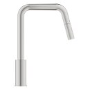 GROHE Eurosmart 30619DC0 Einhand-Spültischbatterie, herausziehbare Dual-Spülbrause, hoher Auslauf, 1/2", Edelstahl-Optik - Supersteel