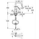 GROHE Eurosmart 30619DC0 Einhand-Spültischbatterie, herausziehbare Dual-Spülbrause, hoher Auslauf, 1/2", Edelstahl-Optik - Supersteel