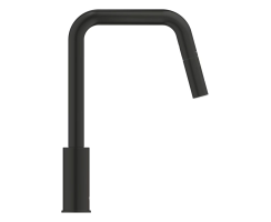 GROHE Eurosmart 306192430 Einhand-Spültischbatterie, herausziehbare Dual-Spülbrause, hoher Auslauf, 1/2", Edelstahl-Optik - Schwarz - Matt Black