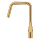 GROHE Eurosmart 30619GN0 Einhand-Spültischbatterie, herausziehbare Dual-Spülbrause, hoher Auslauf, 1/2", Gold - Cool Sunrise gebürstet