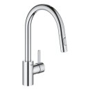 GROHE Eurosmart Cosmopolitan 31481001 Einhand-Spültischbatterie, herausziehbare Dual-Spülbrause, hoher Auslauf, 1/2", Chrom
