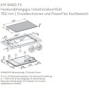 Miele Induktionskochfeld KM 8483 FX - 752 x 492 mm - flächenbündig