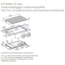 Miele Induktionskochfeld KM 8483 FX GLAS - 752 x 492 mm - flächenbündig