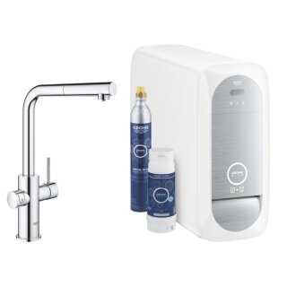 GROHE 31539000 Blue Home Trinkwasserarmatur, ausziehbar, Starter Kit, L-Auslauf, chrom (Vorführgerät)
