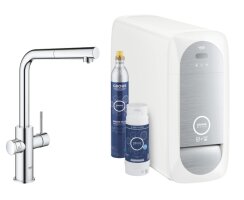GROHE 31539000 Blue Home Trinkwasserarmatur, ausziehbar, Starter Kit, L-Auslauf, chrom (Vorführgerät)