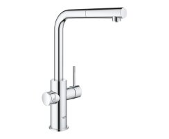 GROHE 31539000 Blue Home Trinkwasserarmatur, ausziehbar, Starter Kit, L-Auslauf, chrom (Vorführgerät)