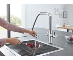 GROHE 31539000 Blue Home Trinkwasserarmatur, ausziehbar, Starter Kit, L-Auslauf, chrom (Vorführgerät)