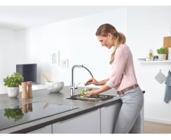 GROHE 31539000 Blue Home Trinkwasserarmatur, ausziehbar, Starter Kit, L-Auslauf, chrom (Vorführgerät)