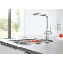 GROHE 31539000 Blue Home Trinkwasserarmatur, ausziehbar, Starter Kit, L-Auslauf, chrom (Vorführgerät)