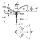 GROHE Eurosmart Cosmopolitan 32842000 Einhand-Spültischbatterie, flacher Auslauf, DN 15, Chrom
